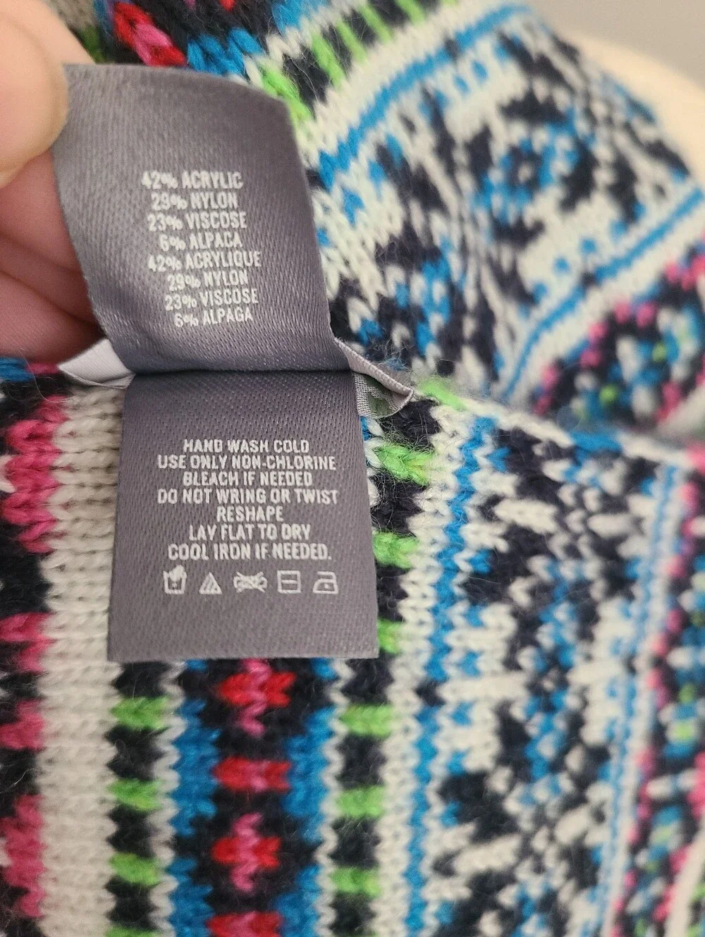 Vintage Deadstock Aerie Scarf Fair Isle Nordic Y2K Preppy Snowflake Crazy Stripe